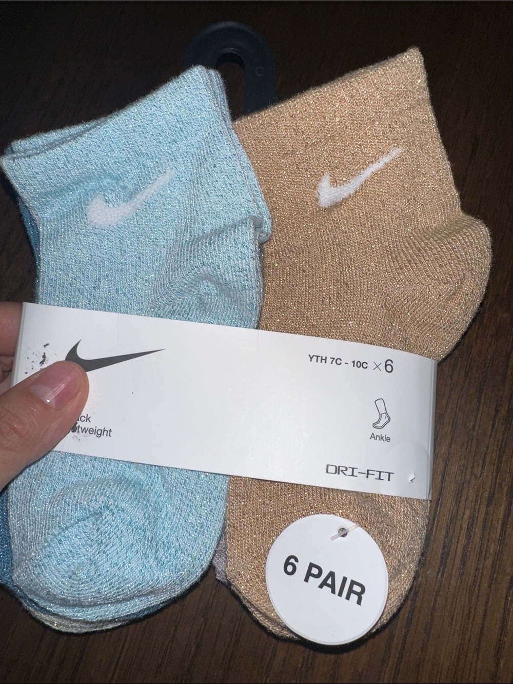 NIKE METALLIC TODDLER GIRL SOCKS - Picture 2 of 4